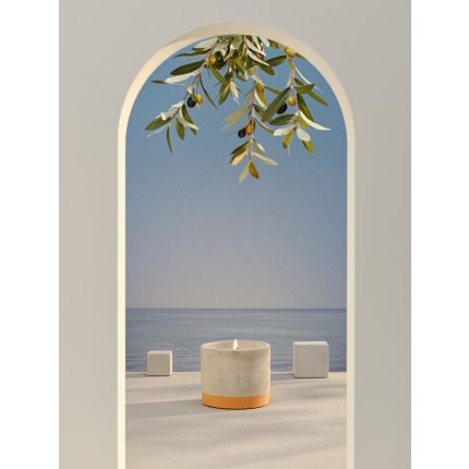 Lumanare exterior La Francaise Outdoor Pot Beton Peint Orange Tree Citronnella 180g