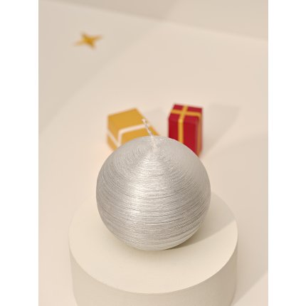 Lumanare La Francaise Colorama de Fetes Boule, d 8cm, 15 ore, argintiu