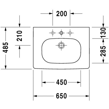 Lavoar Duravit D-Code 65x48.5cm, montare pe mobilier