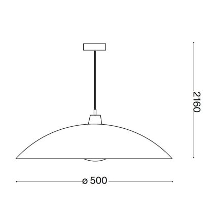 Pendul Ideal Lux Lana SP1, max 1x60W E27, d50cm, alb