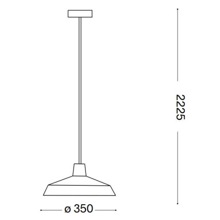 Pendul Ideal Lux Moby SP1, max 1x42W E27, d35cm, aluminiu