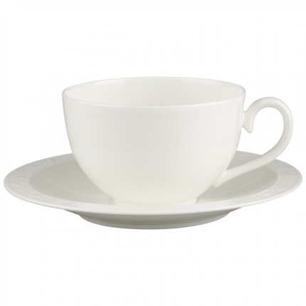 Ceasca si farfuriuta cappuccino Villeroy & Boch White Pearl 0.40 litri
