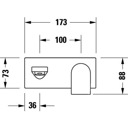 Baterie lavoar Duravit Tulum by Starck de perete, 171mm, necesita corp ingropat, crom