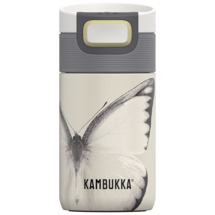 Cana termos Kambukka Etna cu capac 3 in 1 Snapclean, inox, 300ml, Yellow Butterfly