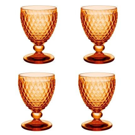 Set 4 pahare apa Villeroy & Boch Boston Goblet portocaliu 144mm, 0,40 litri