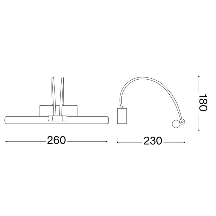 Aplica perete Ideal Lux Bow AP D26 LED 2.5W, 26x18cm, IP20, alama