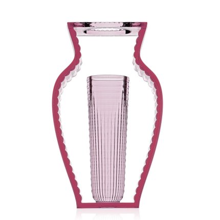 Vaza Kartell I Shine design Eugeni Quitllet, 20x33cm, roz transparent