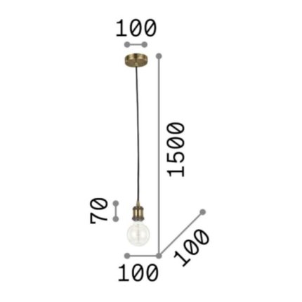 Pendul Ideal Lux Frida SP1, max 1x60W E27, cupru