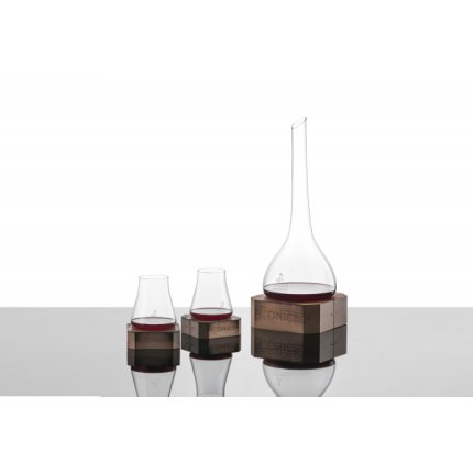 Decantor vin cu suport lemn Zwiesel Glass Iconics, 750ml, h536mm