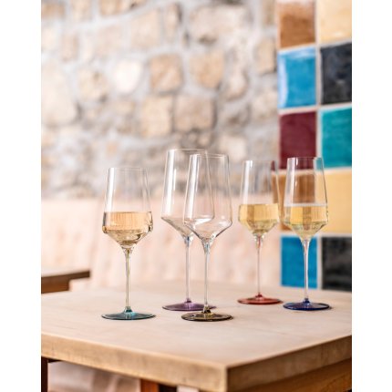 Pahar vin alb Zwiesel Glas Ink, handmade, cristal Tritan, 407ml, albastru