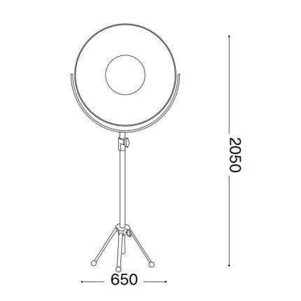 Lampadar Ideal Lux Stage PT1, max 1x60W E27, h max 205cm, negru-auriu