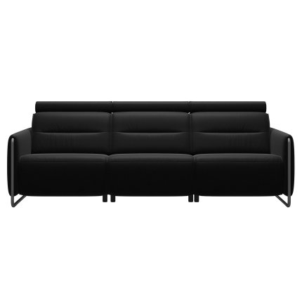 Canapea cu 3 locuri Stressless Emily Arm Steel, reclinere laterale, brate crom, tapiterie piele Batick Black