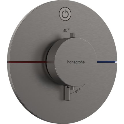 Baterie dus termostatata Hansgrohe ShowerSelect Comfort S On/Off cu montaj incastrat, necesita corp ingropat, negru periat