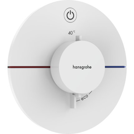 Baterie dus termostatata Hansgrohe ShowerSelect Comfort S On/Off cu montaj incastrat, necesita corp ingropat, alb mat