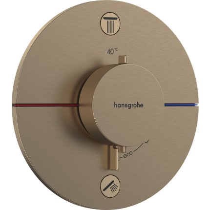 Baterie cada - dus termostatata Hansgrohe ShowerSelect Comfort S cu 2 functii, montaj incastrat, necesita corp ingropat, bronz periat