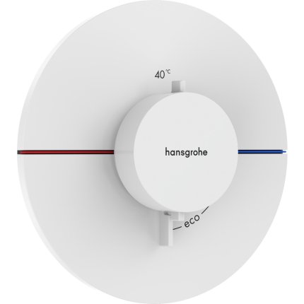 Baterie dus termostatata Hansgrohe ShowerSelect Comfort S cu montaj incastrat, necesita corp ingropat, alb mat