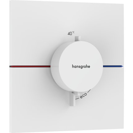 Baterie dus termostatata Hansgrohe ShowerSelect Comfort E cu montaj incastrat, necesita corp ingropat, alb mat