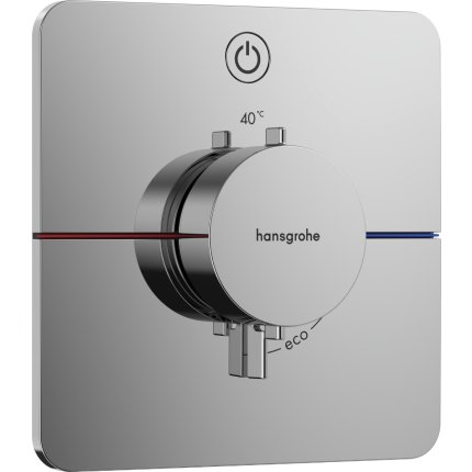 Baterie dus termostatata Hansgrohe ShowerSelect Comfort Q On/Off cu montaj incastrat, necesita corp ingropat, crom