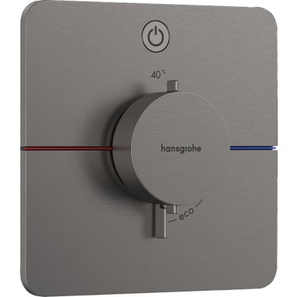 Baterie dus termostatata Hansgrohe ShowerSelect Comfort Q On/Off cu montaj incastrat, necesita corp ingropat, negru periat