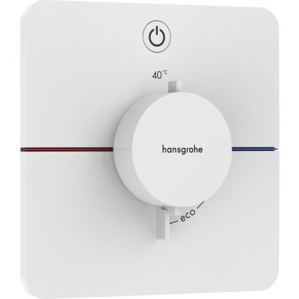 Baterie dus termostatata Hansgrohe ShowerSelect Comfort Q On/Off cu montaj incastrat, necesita corp ingropat, alb mat