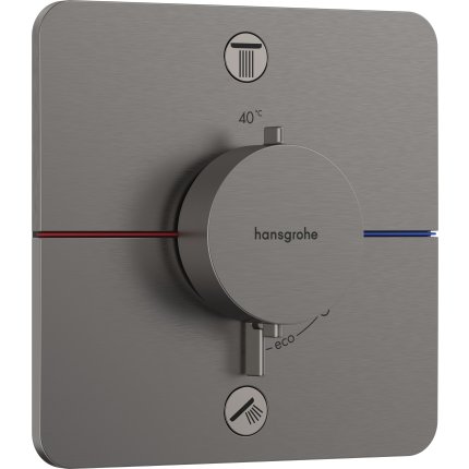 Baterie cada - dus termostatata Hansgrohe ShowerSelect Comfort Q cu 2 functii, montaj incastrat, necesita corp ingropat, negru periat