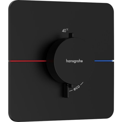 Baterie dus termostatata Hansgrohe ShowerSelect Comfort Q cu montaj incastrat, necesita corp ingropat, negru mat