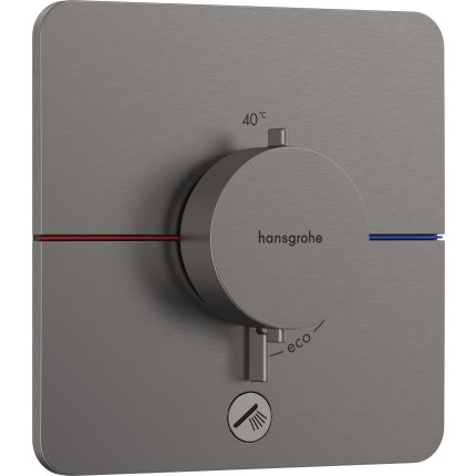 Baterie cada - dus termostatata Hansgrohe ShowerSelect Comfort Q cu montaj incastrat, necesita corp ingropat, negru periat