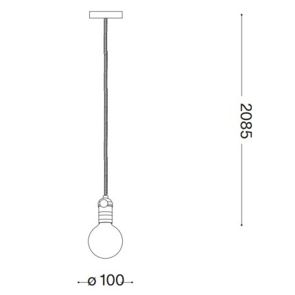 Pendul Ideal Lux Doc SP1, max 1x60W E27, cupru