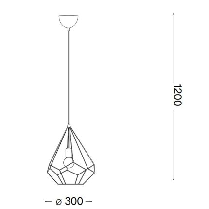 Pendul Ideal Lux Ampolla-3 SP1, max 1x60W E27, d30cm, h max 120cm, alb