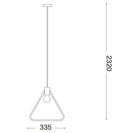 Pendul Ideal Lux ABC Triangle SP1, max 1 x 70W E27, auriu