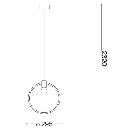 Pendul Ideal Lux ABC Round SP1, max 1 x 70W E27, auriu
