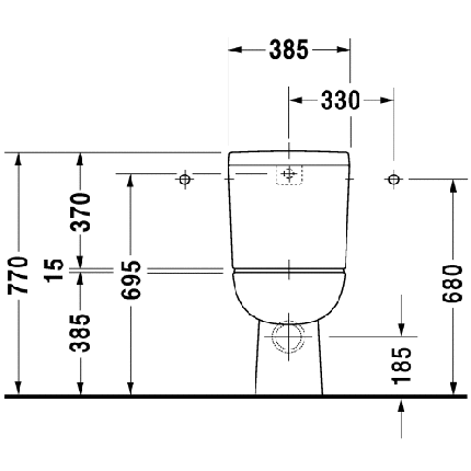 Set complet vas WC Duravit D-Code cu rezervor asezat si capac inchidere lenta