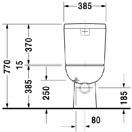Set complet vas WC Duravit D-Code cu rezervor asezat si capac inchidere lenta