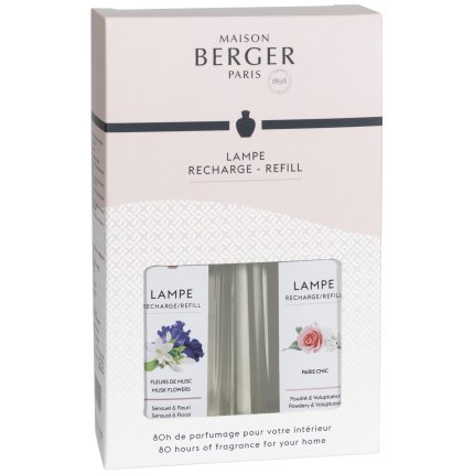 Set 2 parfumuri pentru lampa catalitica Berger Fleurs de Musc & Paris Chic 2 x 250ml