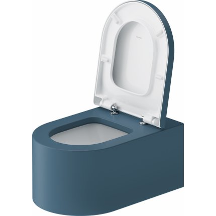 Vas wc suspendat Duravit Millio DuroCast, interior ceramic alb cu HygieneGlaze, albastru mat