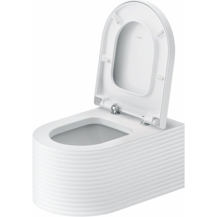 Vas wc suspendat Duravit Millio DuroCast, interior ceramic alb cu HygieneGlaze, Surface Grooves, alb mat satinat