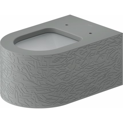 Vas wc suspendat Duravit Millio DuroCast, interior ceramic alb cu HygieneGlaze, Surface Pattern, gri mat