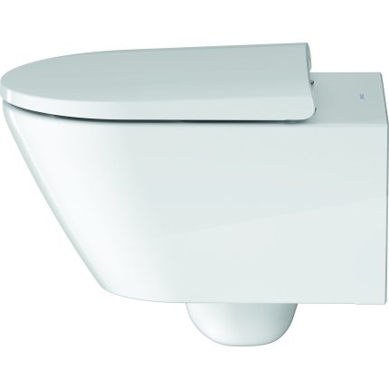 Vas wc suspendat Duravit D-Neo Rimless HygieneGlaze 37x54cm, fixare ascunsa
