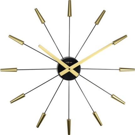 Ceas de perete NeXtime Plug Inn 58cm, auriu