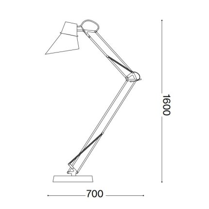 Lampadar Ideal Lux Sally PT1, max 1x42W E27, h160cm, alb