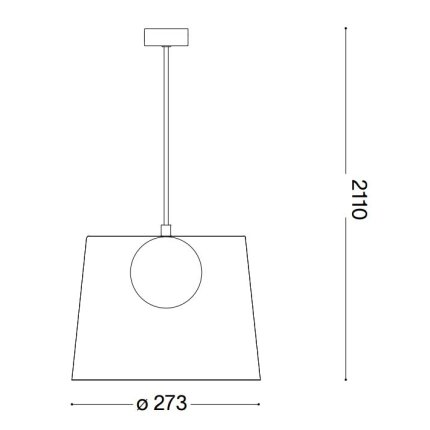 Pendul Ideal Lux Fade SP1, max 1x15W G9, d27cm, ambra