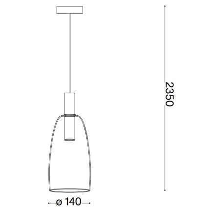 Pendul Ideal Lux Coco-2 SP, LED 7W, d14cm, h 39.5-235cm, gri