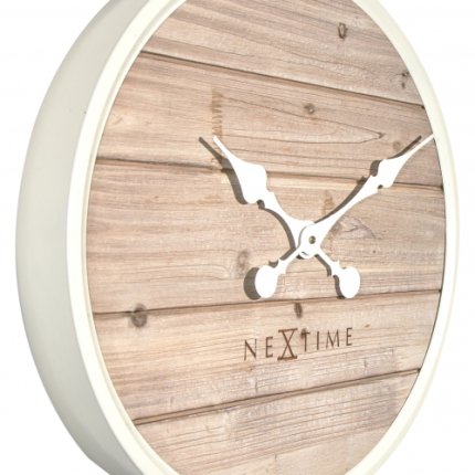 Ceas de perete NeXtime Plank 50cm, white