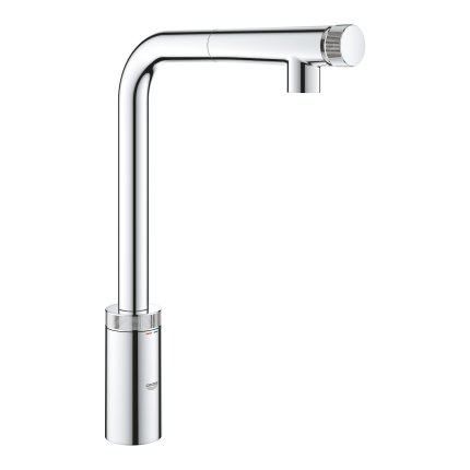 Baterie bucatarie Grohe Minta SmartControl cu dus extractibil, pipa L, crom