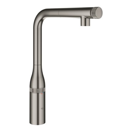 Baterie bucatarie Grohe Essence SmartControl cu dus extractibil, pipa L, brushed hard graphite