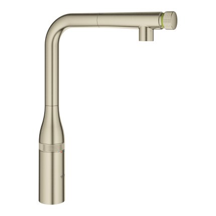Baterie bucatarie Grohe Essence SmartControl cu dus extractibil, pipa L, brushed nickel