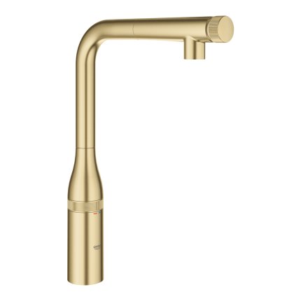 Baterie bucatarie Grohe Essence SmartControl cu dus extractibil, pipa L, brushed cool sunrise