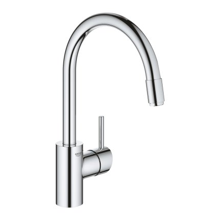 Baterie bucatarie Grohe Concetto cu dus extractibil, pipa C, crom