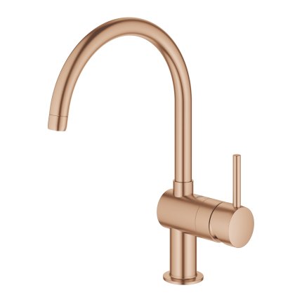 Baterie bucatarie Grohe Minta cu pipa C, brushed warm sunset
