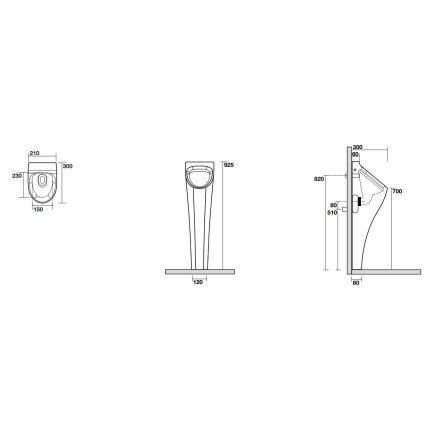 Urinal Kerasan Aquatech cu montaj pe pardoseala
